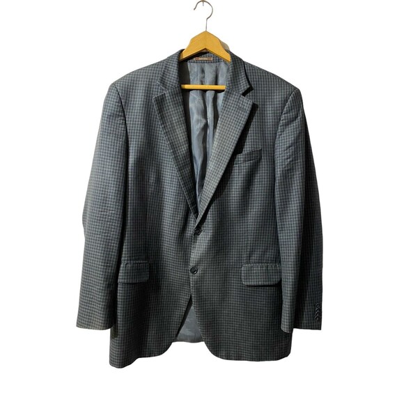 Peter Millar Blazer 44T Jacket Canada Made Check Print Gray Black Sports Coat - Picture 5 of 8